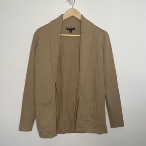 Lands End Tan Longline Cardigan Sweater Blazer Size L